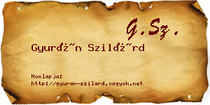 Gyurán Szilárd névjegykártya