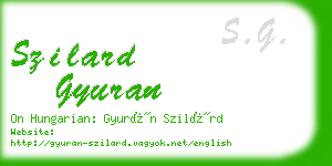 szilard gyuran business card